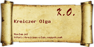 Kreiczer Olga névjegykártya